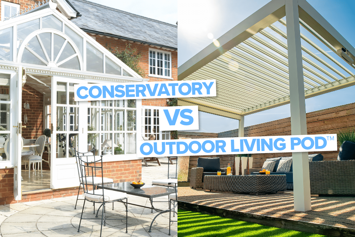 Conservatory | Outdoor Living Pod | Louvered Roof | Pergola | Canopy