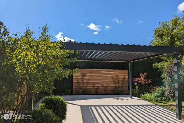 Louvered Roof Outdoor Living Pod | Freestanding | Caribbean Blinds | Patio