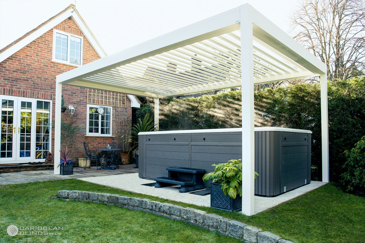 Louvered Roofs | Outdoor Living Pod | Caribbean Blinds | Swim Spa | GB Athletes | Hot Tub